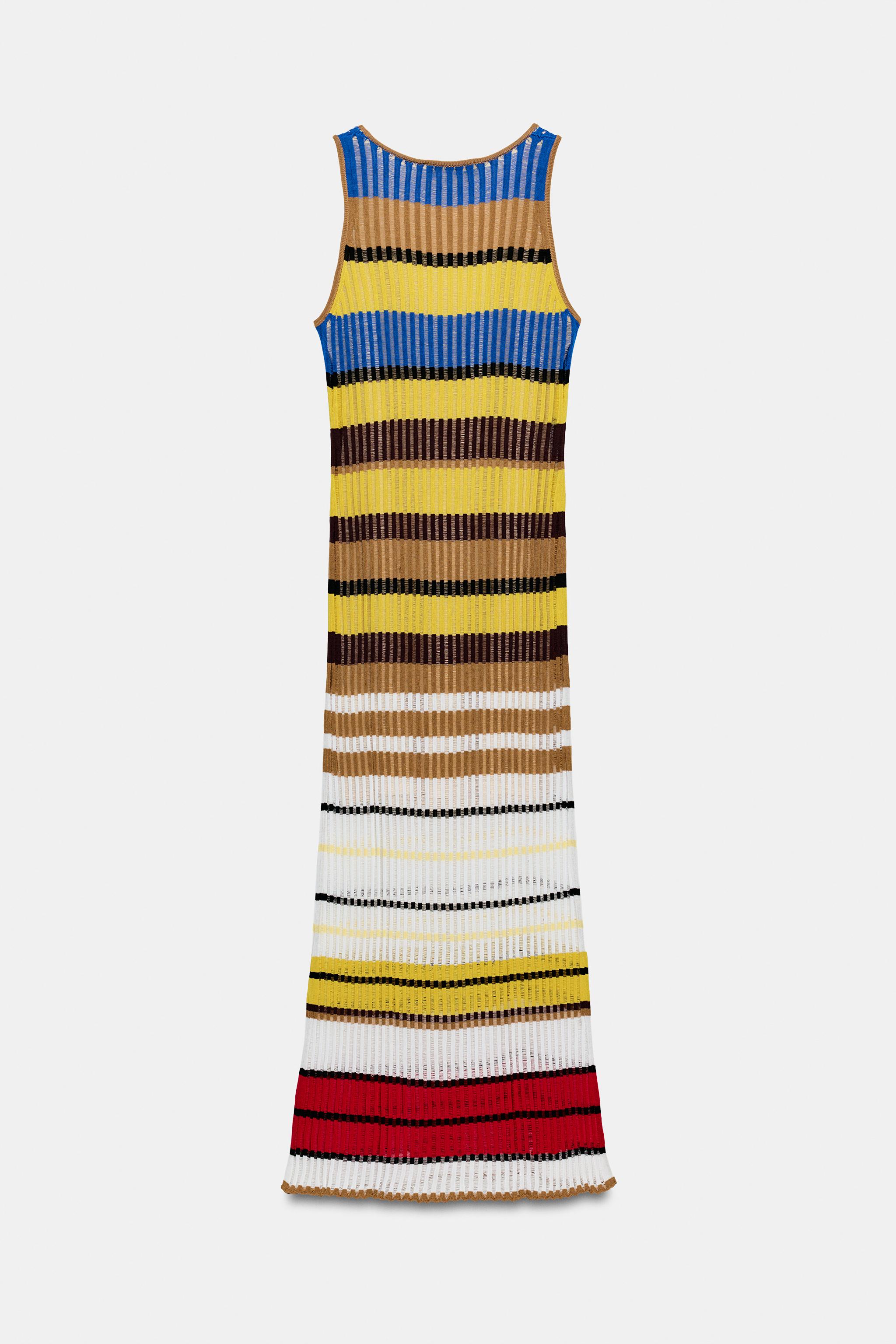 STRIPED LONG KNIT DRESS